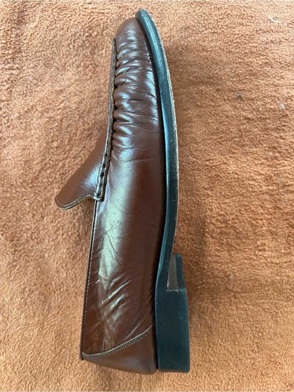 Banana Republic Men's Brown Leather Moc-Toe Slip-On Loafers